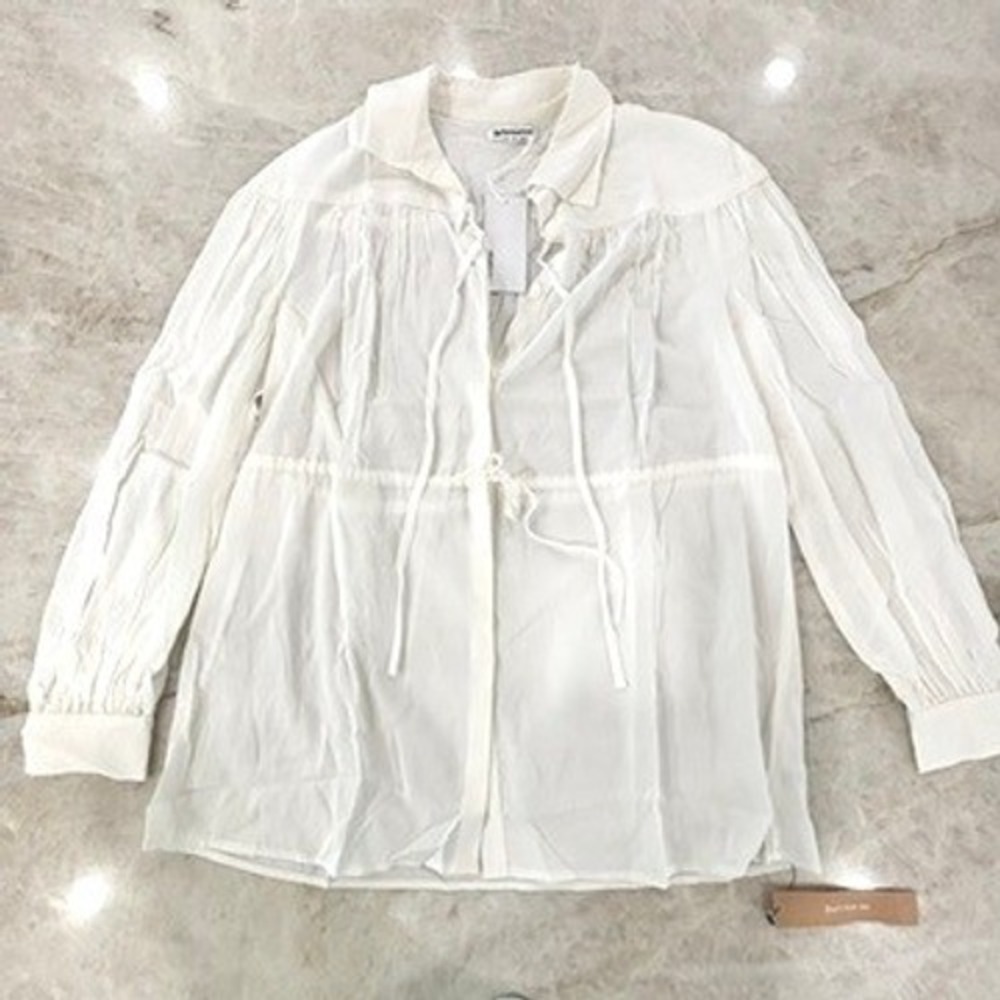 Reformation White Drawstring Peasant Blouse - Picture 3 of 5